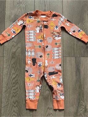 Hanna Andersson Star Wars Print Organic Cotton Orange 18-24m Baby Sleeper